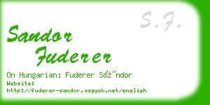 sandor fuderer business card